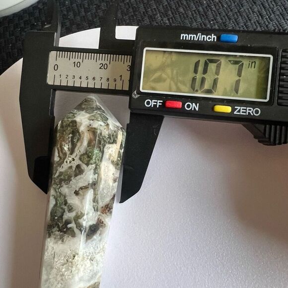Moss Agate Crystal Meditation Wand (#3) - Picture 9 of 12
